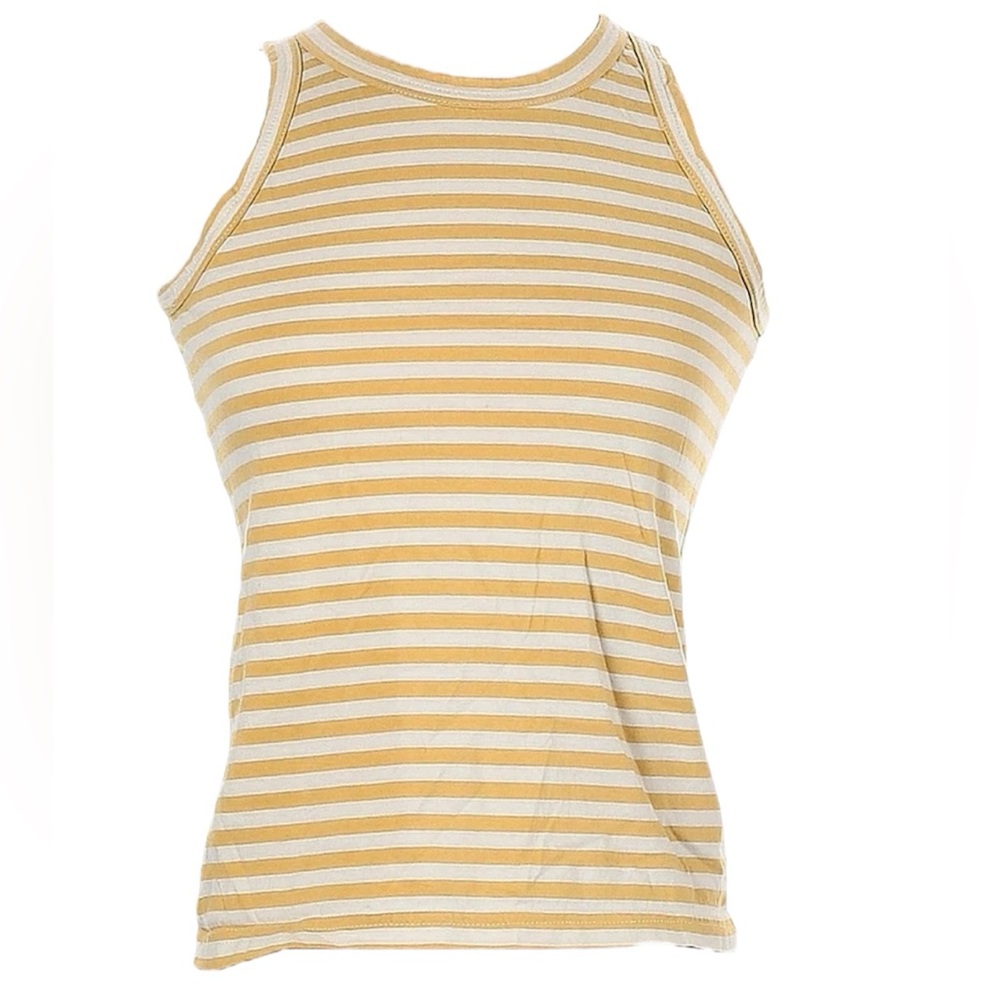 Everlane Yellow Ivory Stripe Tank, Size Small
